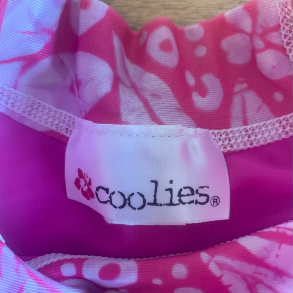 Coolies Floral Tropical Rashguard ‎ Pink White Girls 12 Preloved
